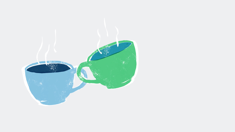 two coffee cups illustrated