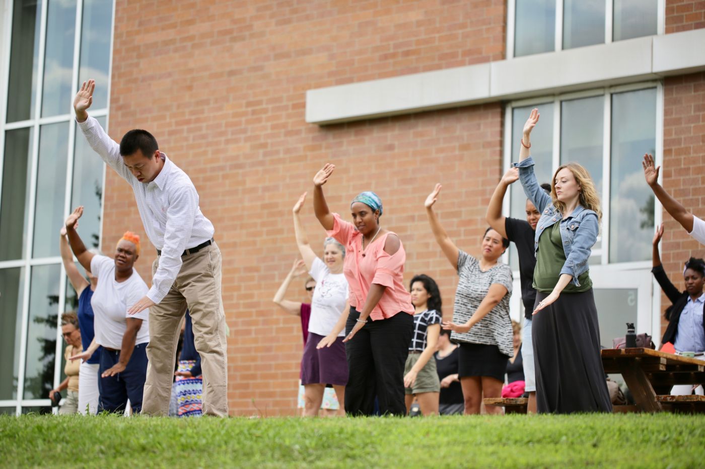Yang Ye leads participants in Tai Chi lessons at the Convening event.