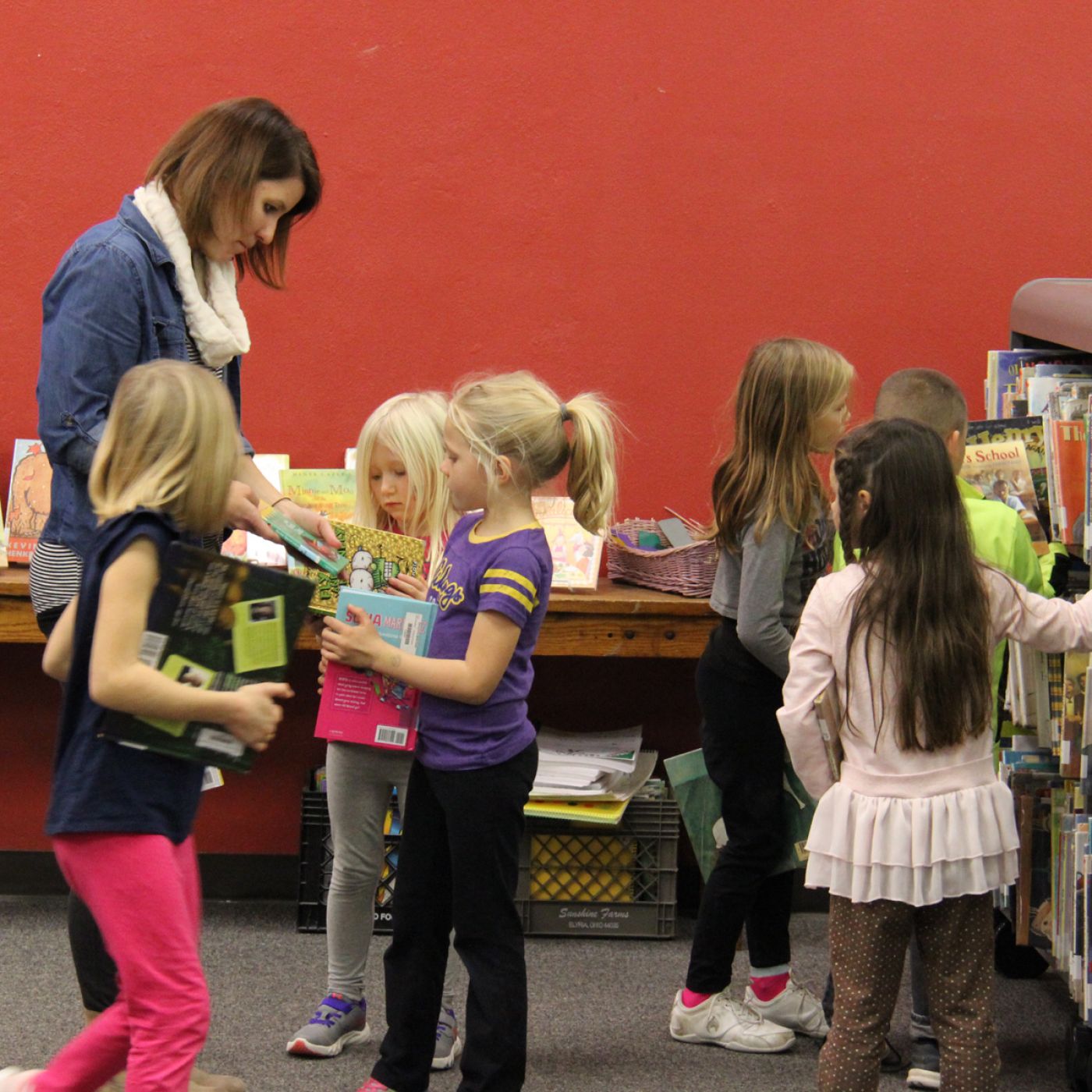 Students in the library at Spring Grove School