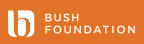 Bush Foundation logo reverse on orange