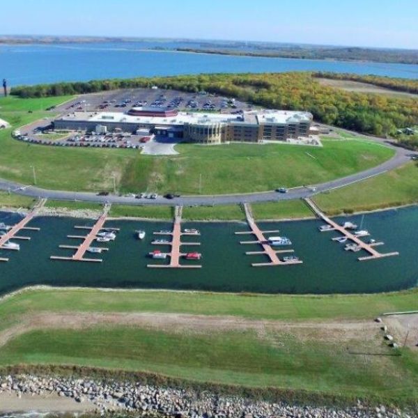 aerial shot of Spirit Lake Casino and Resort 