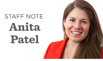 A picture of Anita Patel with her name beside the picture and the words Staff Note about her picture.